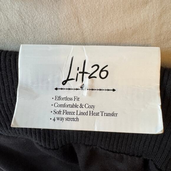 Lit26 Black Fleece Lined Cargo Jogger Pants Size Medium NWT - Picture 4 of 7
